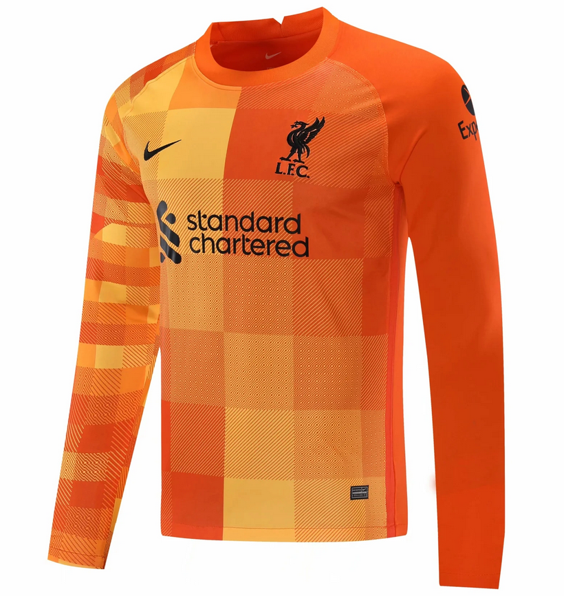 2021/22 Liverpool Long Sleeve Orange Goalkeeper Soccer Jersey Shirt